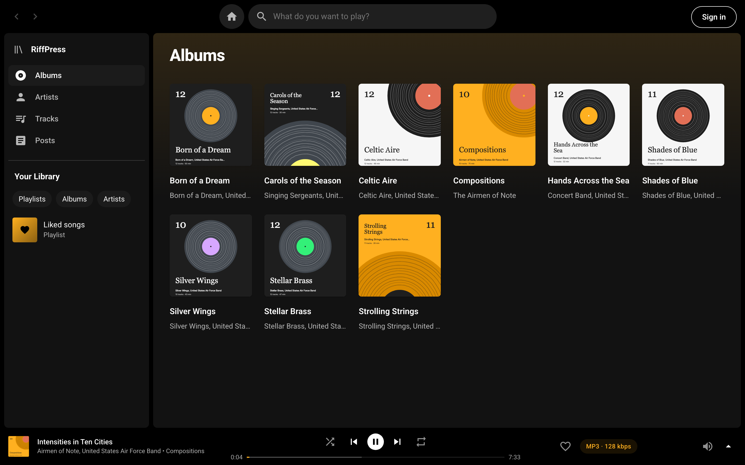Lawrence Riff Riff, a music player for WordPress
